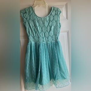 My Michelle Turquoise Lace Formal Dress